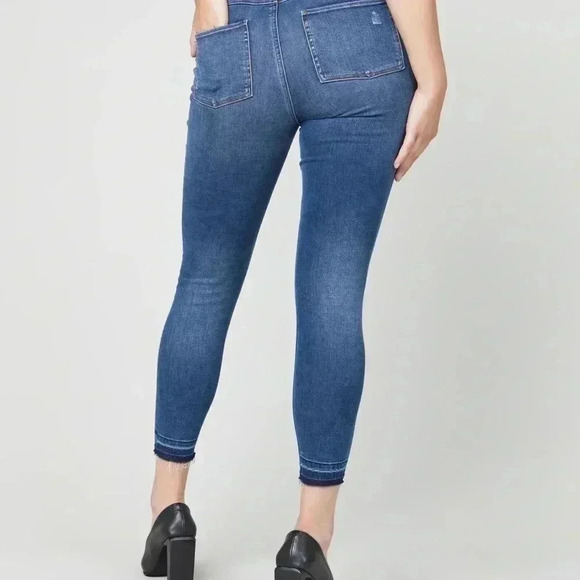 SPANX Distressed Ankle Skinny Jeans, Medium Wash - Picture 5 of 8